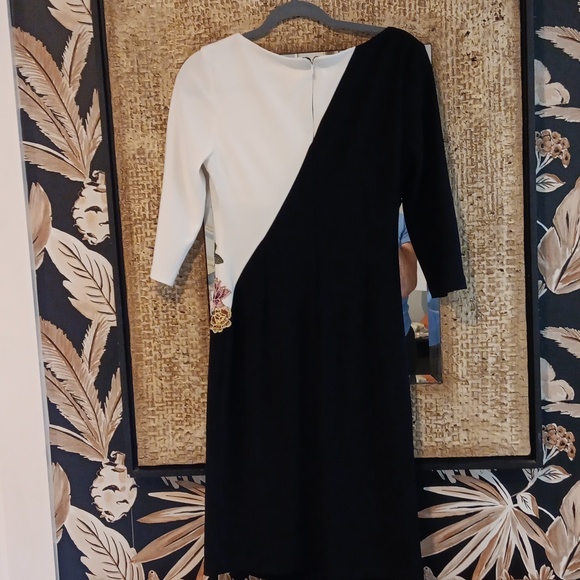 Joseph Ribkoff Elegant Black and White Floral Dress - Picture 5 of 6